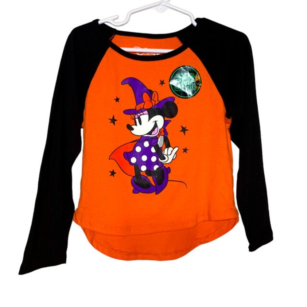Minnie Mouse Halloween‎ Long Sleeve 4t Shirt Glows in the Dark NWT!